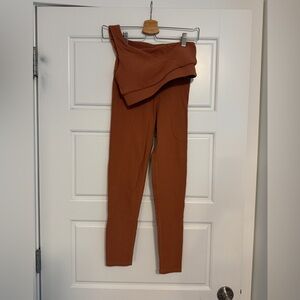 Kyodan Rust One-Shoulder Bra & Leggings Set